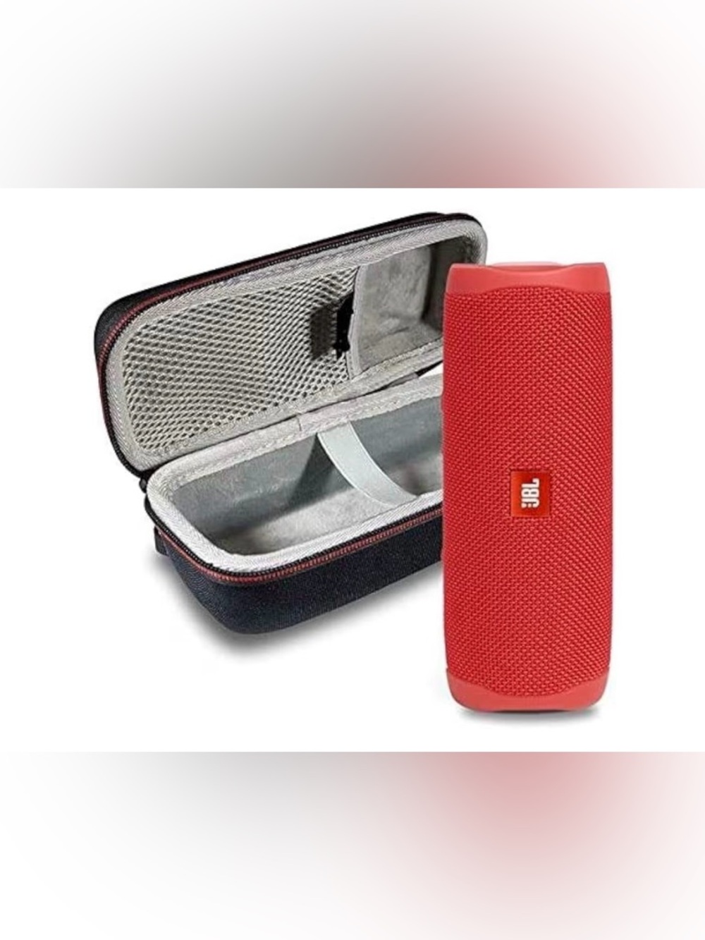 JBL Flip 4 Portable Bluetooth Speaker Case & Red Speaker Combo